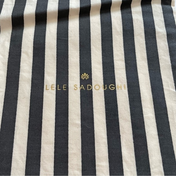 Lele Sadoughi Small Striped Drawstring Dust Bag 8” x 7” - Picture 2 of 6